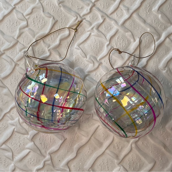 Hand blown SET of 2 Glass Ornaments Christmas or As decor .. GORGEOUS - Picture 5 of 5